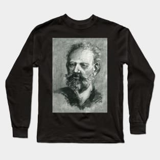 Pyotr Ilyich Tchaikovsky - charcoal portrait Long Sleeve T-Shirt